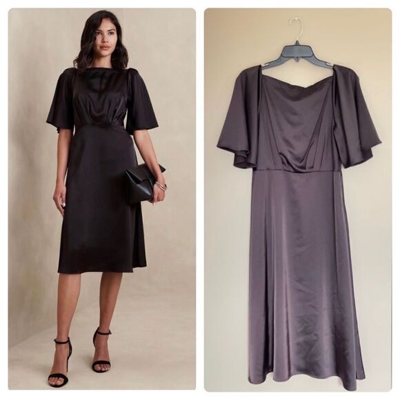 Banana Republic Flutter-Sleeve Knee Length Dress - Picture 1 of 9